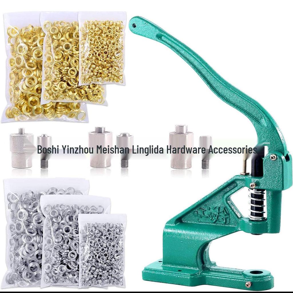 Golden Silver Eyelet Rivet Hand Press Machine Set