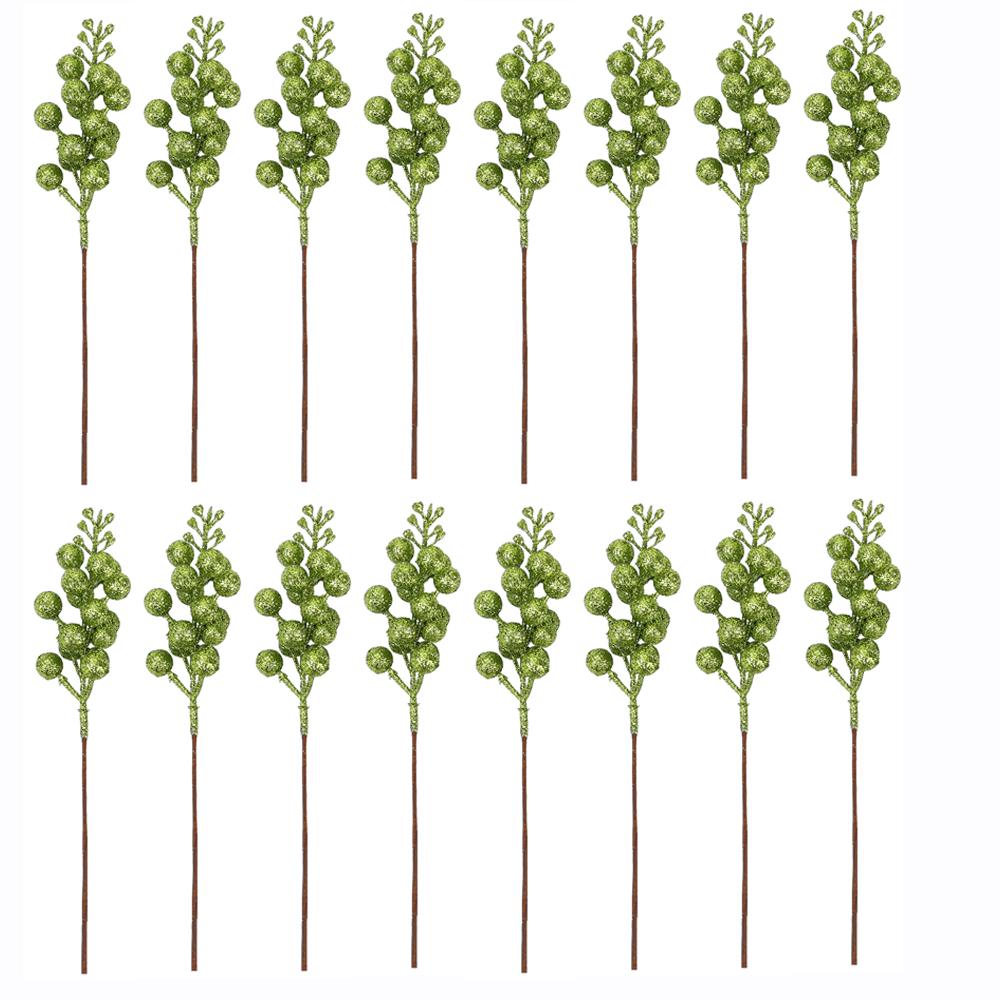 1-10 SZT Złoty Puder Jagoda Sztuczne Rośliny DIY Boże Narodzenie Sztuczna Roślina Bukiet Kwiatów Ornament Dom Ogród Impreza Ślub Dekoracje