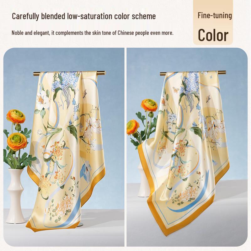 Shanghai Story 100% Mulberry Silk Printed Square Scarf