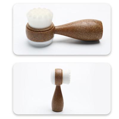 Manico in Fibra di Cocco Pennello Viso a Doppia Faccia Detergente Viso Pulitore Pori Rimuovi Punti Neri Pennello Esfoliante Viso