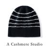 Womens Striped Cashmere Knit Beanie Winter Warm Ear Flap Hat Casual Outdoor Cold Weather