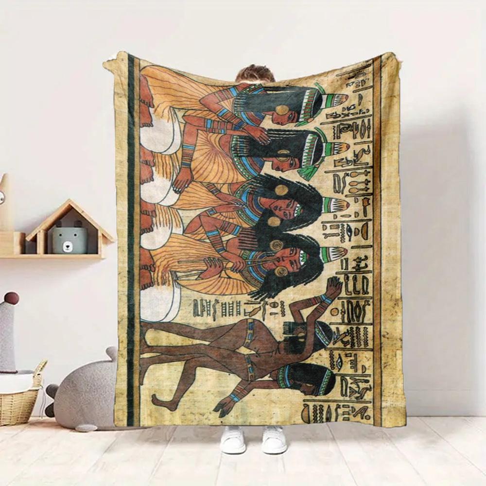 Ancient Egypt Flannel Blanket Throw Blanket Soft Warm Sofa Bed Camping Car Home Decor Unique Christmas Gift C9302059