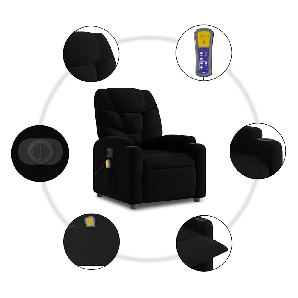 Electric Massage Chair Black Fabric