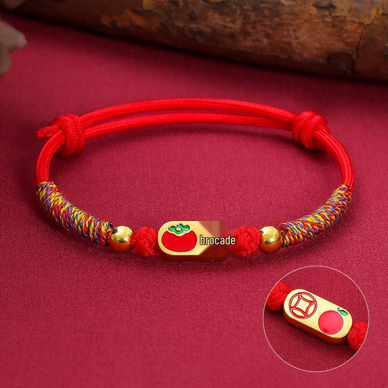 Brățară Etnică Nouă cu Șnur Roșu cu Accesorii din Aliaj Electroplacat pentru Bărbați și Femei - Design în Cinci Culori pentru Festivalul Bărcilor Dragonului.