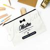 Merci Maitre Print Pencil Bag  Men Travel Toiletry Organizer Bags Makeup Pouch  Teacher's Day Graduation Thanks Gift for Teacher