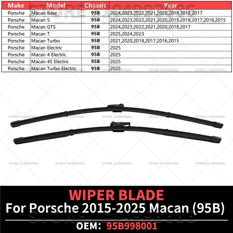 For Porsche 2015 2016 2017 2018 2024 2025 Macan (95B) Wiper Blade OEM 95B998001 95B998001A