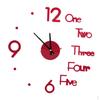 Self Mirror Acrylic Number Clock Frameless Wall Sticker