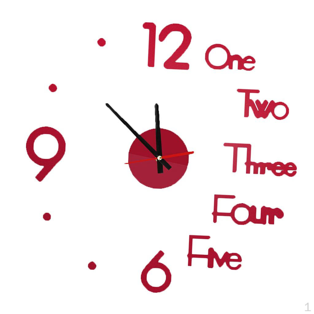 Настенная безрамочная акриловая зеркальная цифровая наклейка на часы.