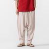 2026 Men Cotton Linen Pants Harem Pants Men Baggy Casual Oversize Loose Joggers Wide Leg Pants Yoga Drop Crotch Trousers Hip Hop