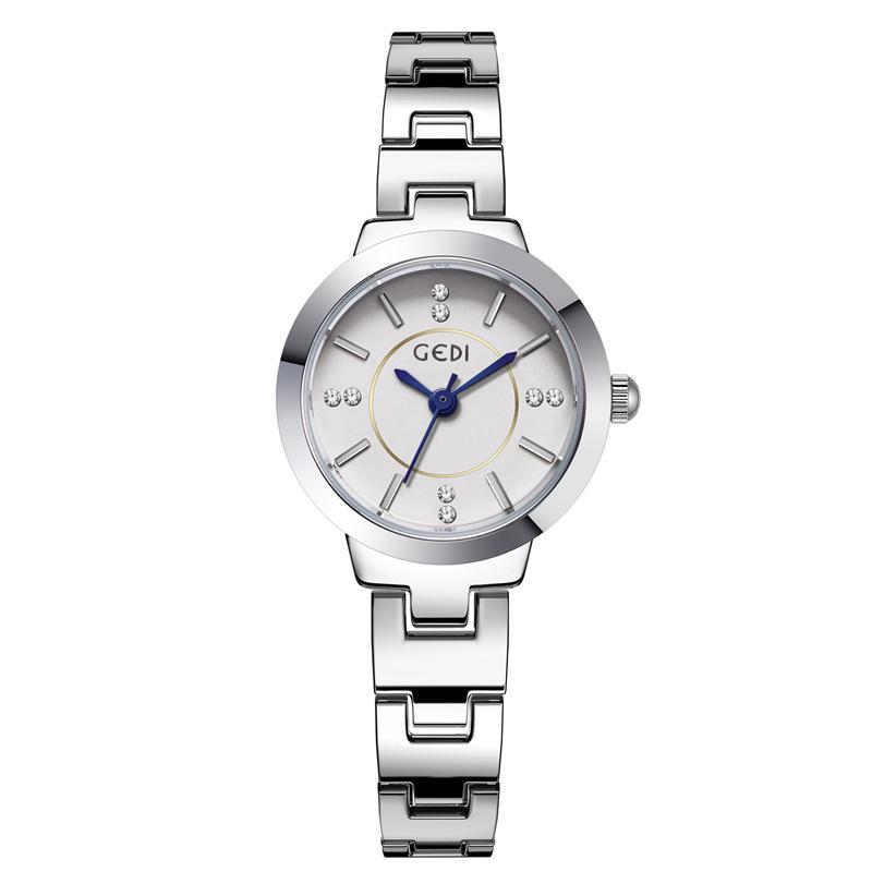 

GEDI Изысканный браслет из сплава с водонепроницаемыми стразами, кварцевые часы для женщин