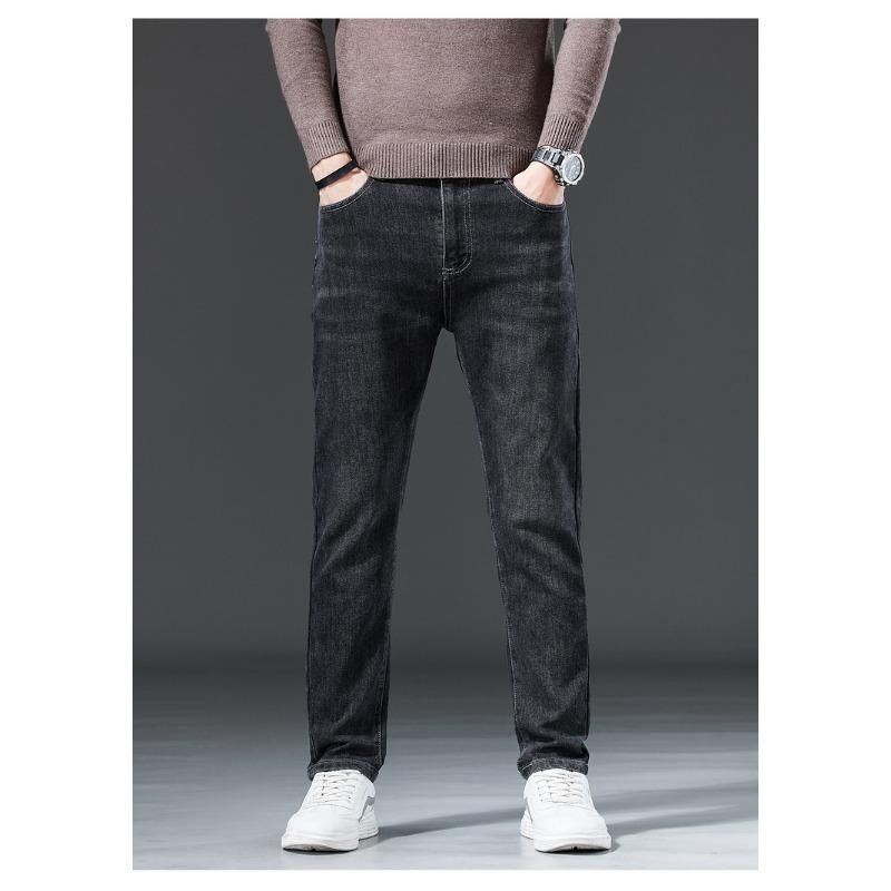 Plus Size Autumn Jeans Long Pants Blue Men Stylish Elastic Loose Vintage Soft Casual High Waist Basic Fashion Harem Men Trousers