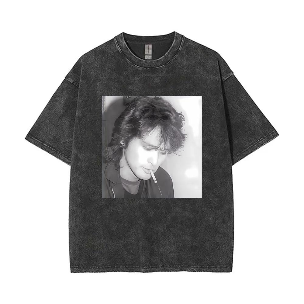 Washed Vintage Kino Viktor Tsoi Graphic T Shirts Men Women Casual Cotton Oversized Tshirts Mens Classic Rusian Rock Streetwear