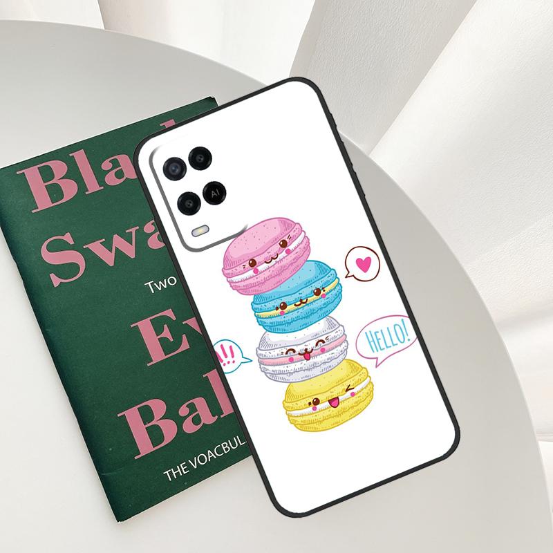 

Macarons Cake Dessert Cute Case For Oppo A58 A78 A98 A15 A16 A17 A52 A72 A76 A96 A54 A74 A94 A57 A77 A54S A57S Cover OPPO A94 5G