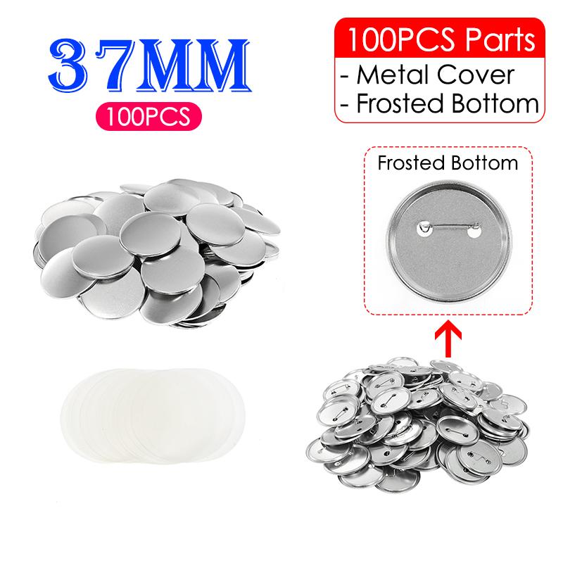 100Sets 25/32/37/44/58MM Round Badge Pin Button Maker Machine DIY Making Badge Parts Manual Punch Press Machine Consumables