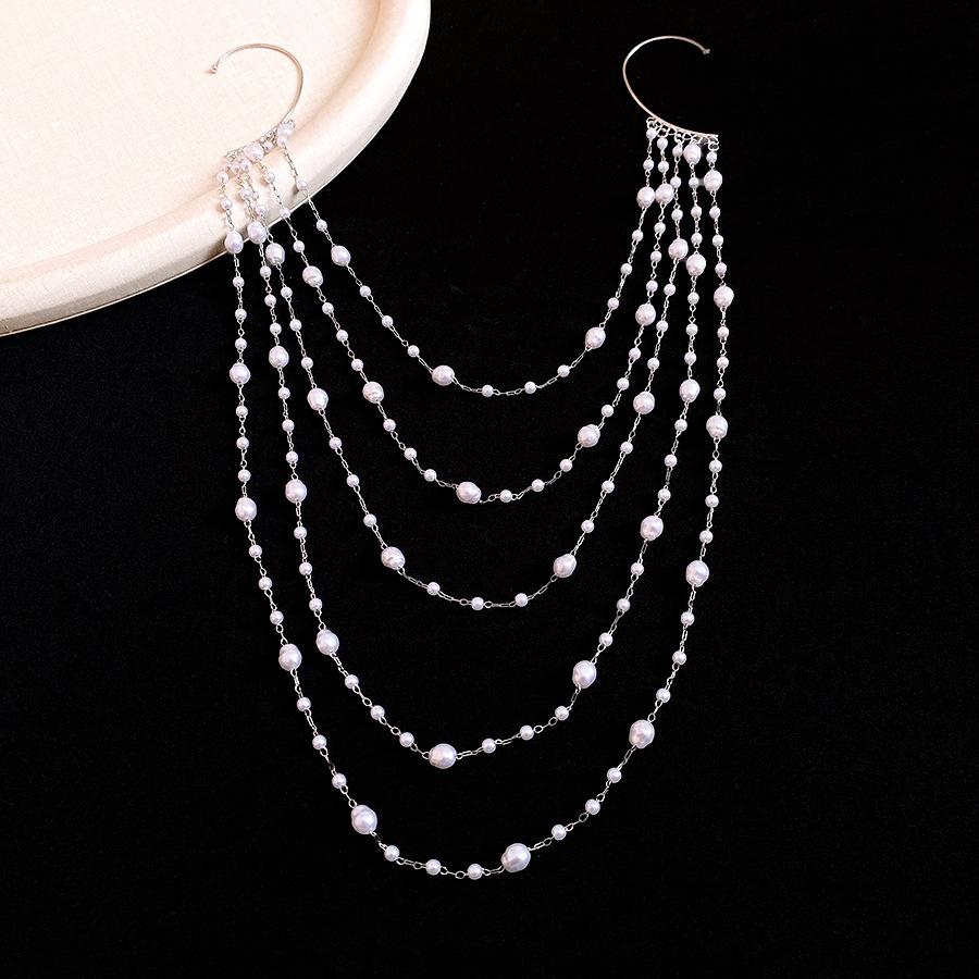 

Multi-layer pearl beaded round pendant, ear hanging, personalized design sense, fashionable and exquisite earrings,light luxury and high-end earrings.