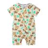 Kids Tales Lion Romper: Newborn Short Sleeve Double Zipper Jumpsuit