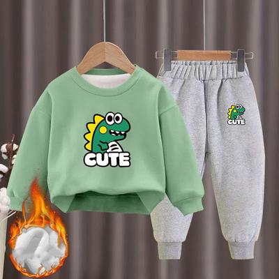 Winter Jungen und Mädchen Hoodie Set Jungen Herbst Kleidung Herbst Hosen Warme Kleidung Plüsch und Verdickt Mädchen Pullover und Hosen