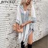 BITCED Fall/Winter Ethnic-Style Knit Hooded Fringe Cape Sweater Shawl Women's Outerwear