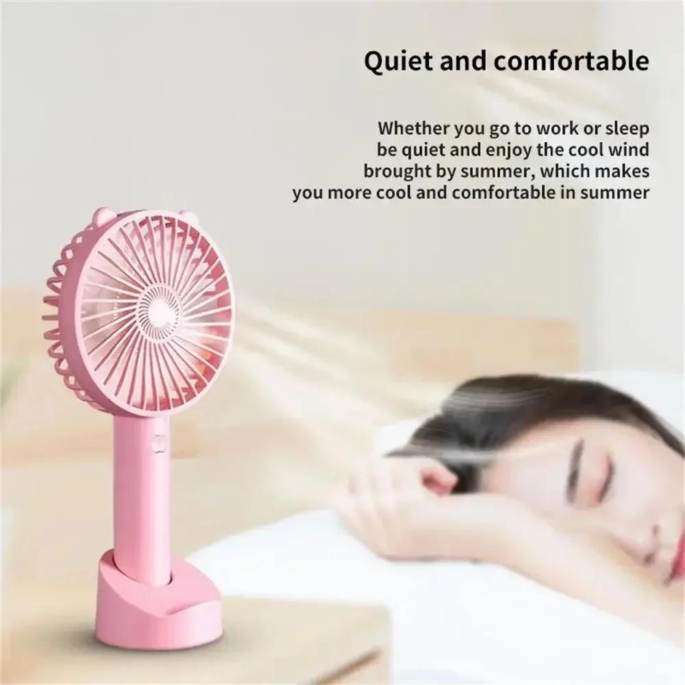 USB Mini Handheld Fan Cooler Portable Small Charging Fan Mini Desktop Charging Silent Dormitory Office Student Gift Long-lasting