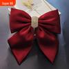 Rhinestone Satin Bow Spring Hair Clip for Women