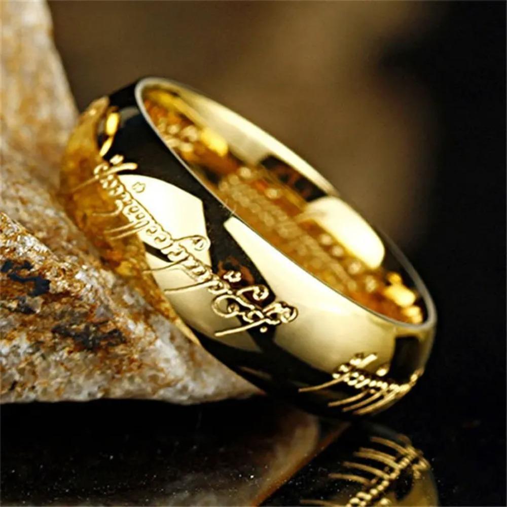 Stainless Steel Laser Engraving Exquisite Couples Wedding Rings, Men and Women Movie Jewelry Gifts