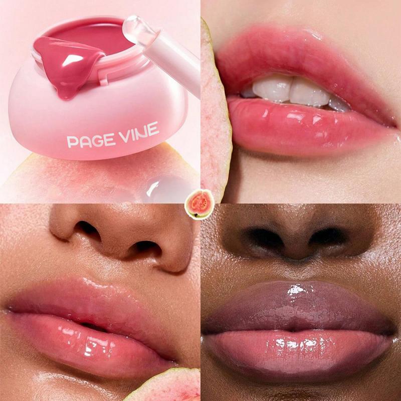 PAGE VINE Lip Gloss with Lip Brush Mirror Finish Waterproof Long Lasting Moisturizing Lip Stain Easy Application Green Square Tube