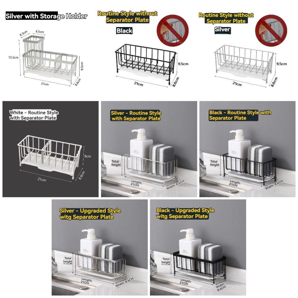 Rustproof Kitchen Sponge Holder Self-draining Drain Rack Organizer Kitchen Sink Rack  Countertop