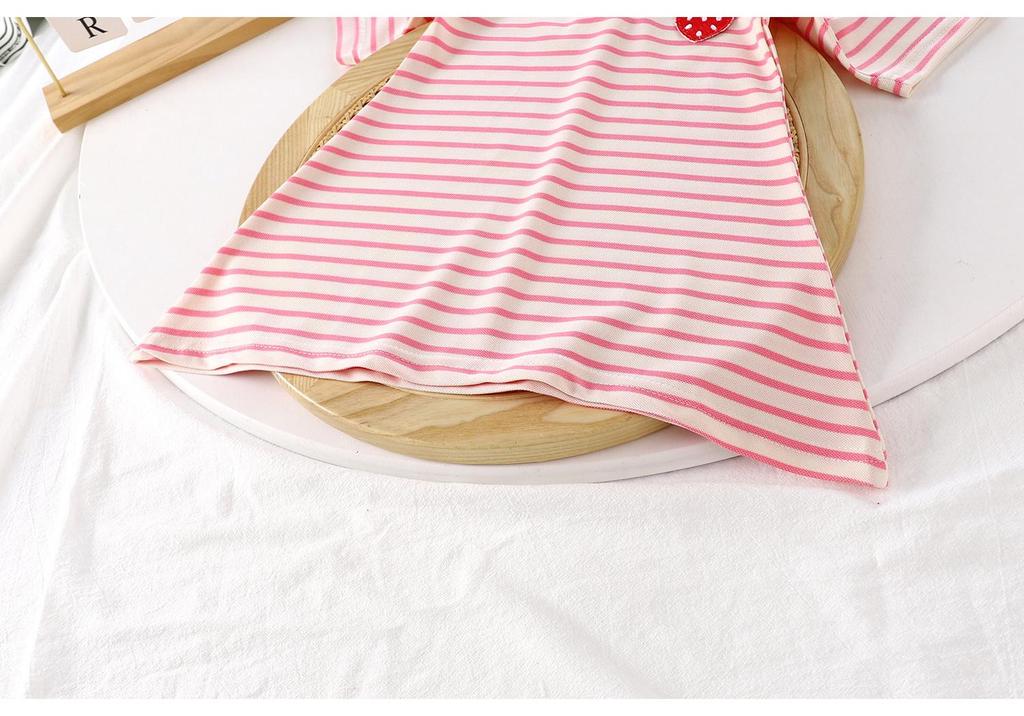 Striped Polo Collar A-Line Dress for Girls - Short-Sleeve Summer Outfit