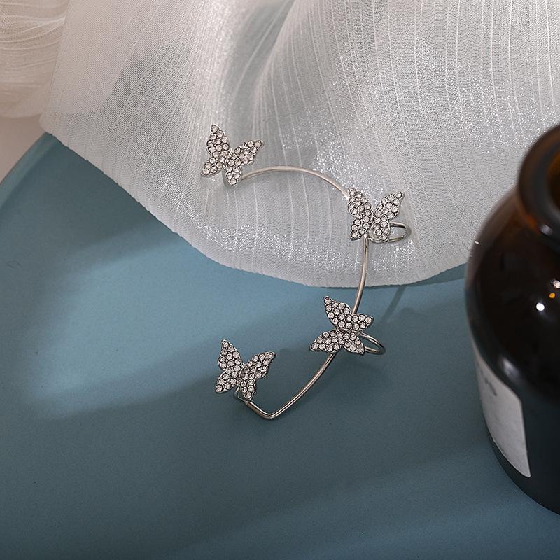 Korean Style Butterfly Ear Clips Without Piercing For Women Sparkling Zircon Ear Cuff Clip Earrings Wedding Party Zircon Gifts