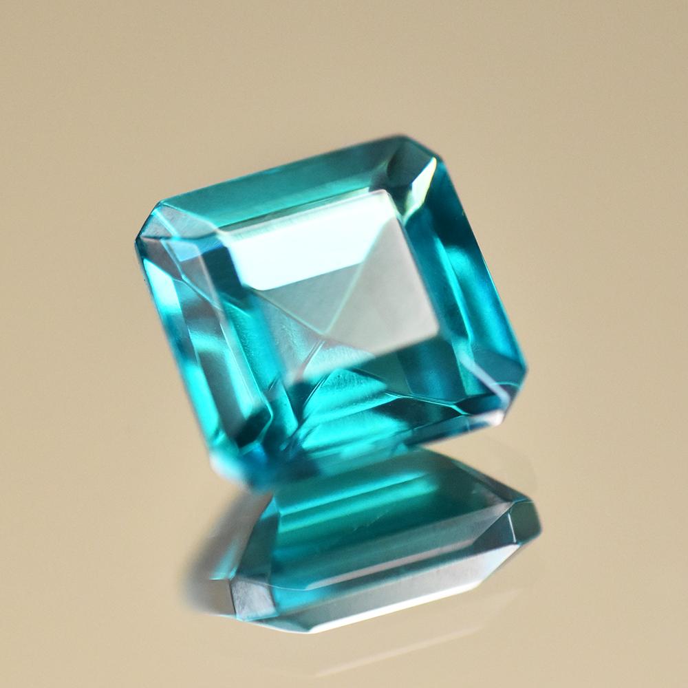Natural Green Tourmaline 7ct Square Cut Certified Loose Gemstone