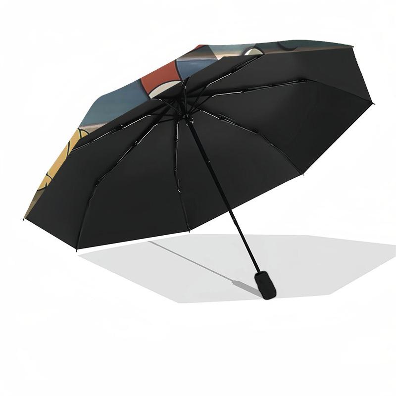 1pc Cuphead Outdoor Umbrella - Automatic Opening & Closing, Portable Tri-Fold Design with 8-Rib Iron Frame - Perfect Gift for Fans, Travelers, Everyda