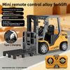 2-in-1 Desktop Mini Alloy Toy 1:64 Bluetooth Remote Control Forklift Car with Trailer Christmas New Year Gift In Color Box