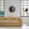 1pc Left and Right Brain Science Metal Wall Art Round 24" Black Iron Sculpture Decor Modern Home Wall Room Decoration