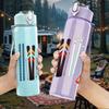 1PC Paint Brush Pen Craft Tool Print 750ml Color Plastic Sports Water Bottle Leakproof Flip Straw Lid Suitable for Sports Office Home Use