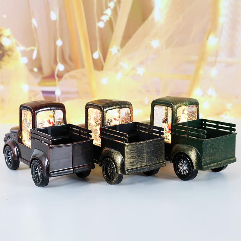 Christmas Decorations Old Man Small Wind Lantern Christmas Retro Car Night Light Gift Night Light