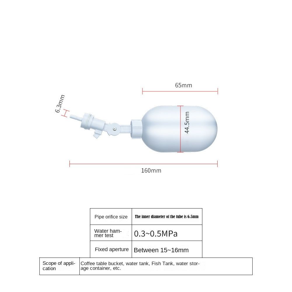 Plastic Inlet Float Valve Adjustable Auto Fill 2 Minutes Mouth Aquarium Water Control Float Valve Float Ball
