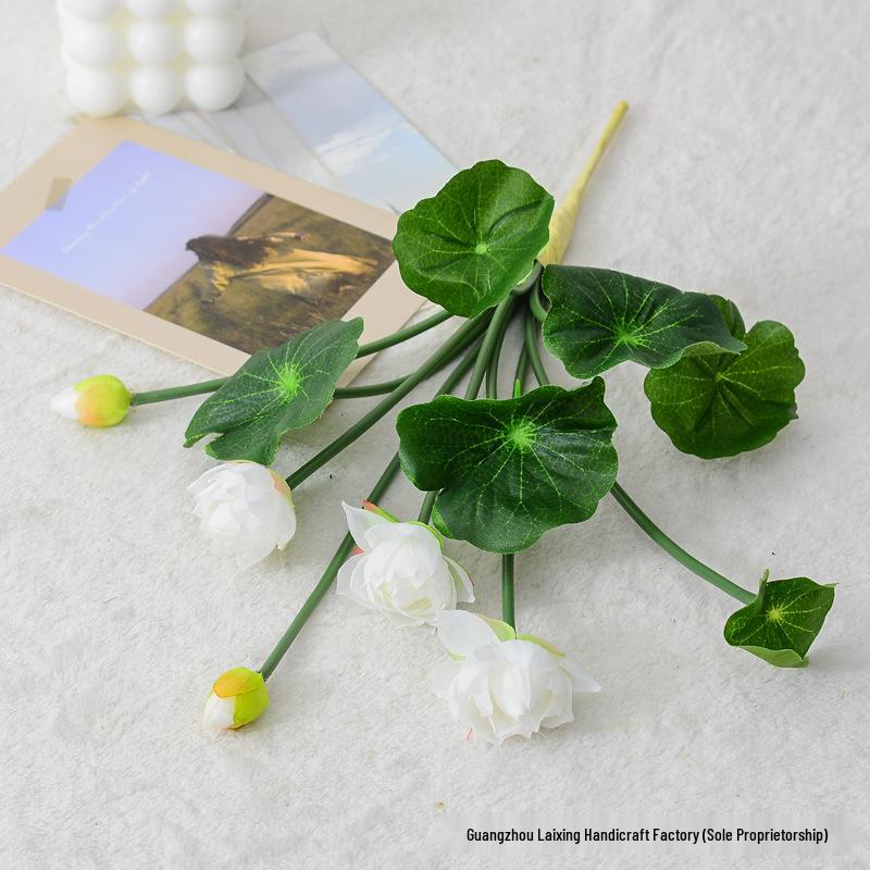 Artificial Lotus Flower for Home Decor - Water Lily Ornament for Living Room, Buddhist Hall, Pond, or Fish Tank