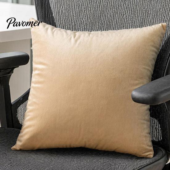 High-density Velvet Pillow Cover Solid Color Cover, Soft Plush Throw Case, 17.7x17.7 Inch Pillowcase Smooth Cushion for Sofa, Bed, Office, Cozy