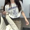 Women's Casual Short Sleeve T-Shirt Cute Cartoon Bear Print Loose Crew Neck Summer Basic Tee Top