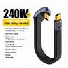 4.0 C Male To 90° Angle C Male Data Short Cable 240W USB Type C 4.0 PD Fast Charging Flat Flex Cable for  Smartphone Power Bank
