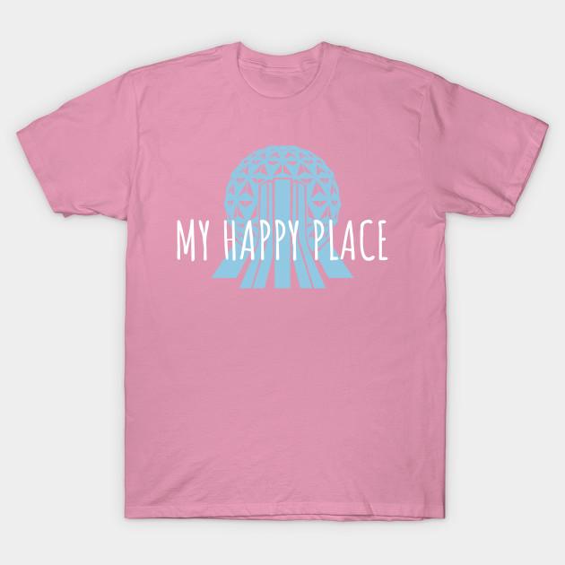 T Shirt Women Happy Place Spaceship Harajuku Print Kawaii Tshirt Summer Short Sleeve Female T-Shirt Top Tee