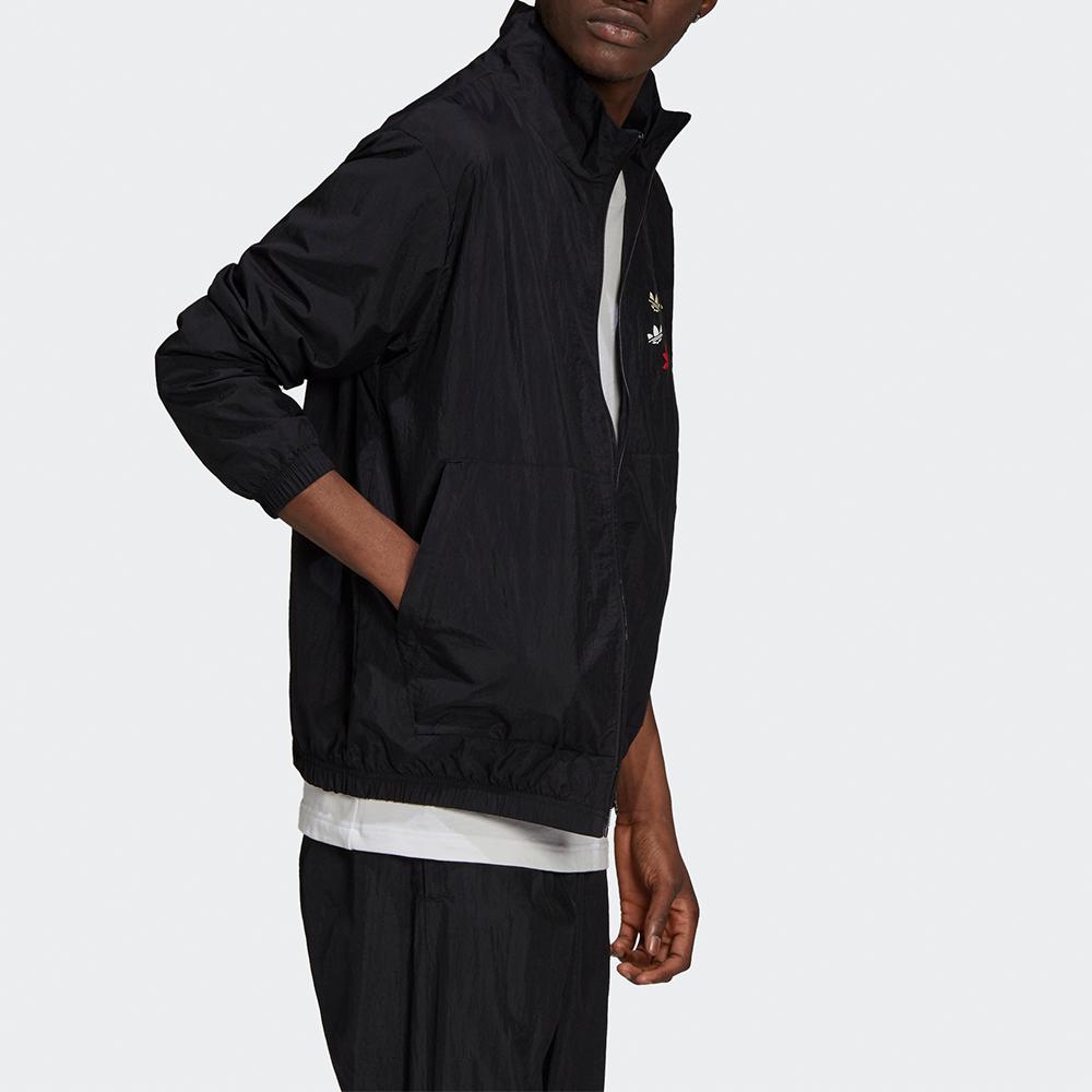 adidas Originals Adicolor Shattered Trefoil ST Woven Full Zip Stand Collar Track Top Jacket Men Black Multicolor H37735