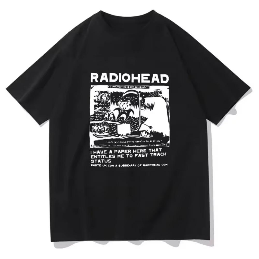 Radiohead T-Shirts Indie  Anime T-Shirt Letnia Męska Koszulka Z Wysokiej Jakości Popularnej Bawełny Women's Clothing