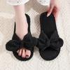 Girl cotton slippers bow home plush slippers indoor fluffy women fluffy
