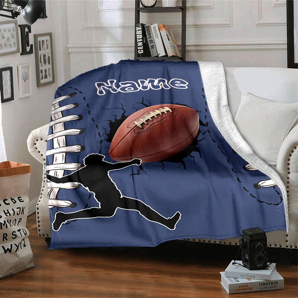 Football Home Customize Your Name Blankets Comfortable Soft Lightweight Allseason Multipurpose Blanket For Picnics Sofas Offices Beds Living Rooms
