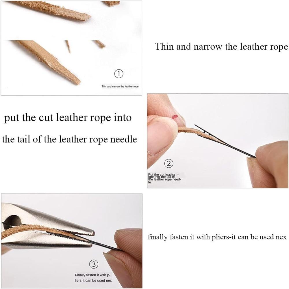Flat Steel Needle Steel Sewing Needle Leather Craft Leather Needle  Leather Tooling Kit