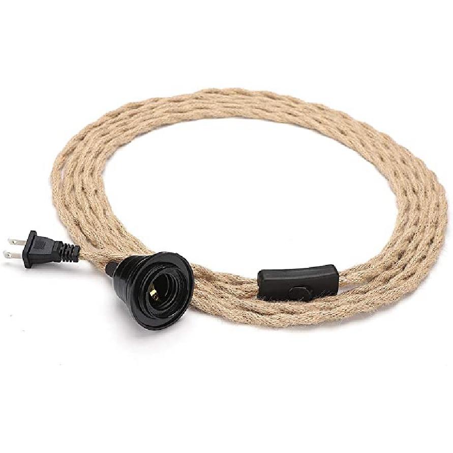 

Винтажный подвесной светильник из пеньковой веревки 4,5/8 м DIY, подвесной светильник для внутреннего освещения с переключателем для гостиной, спальни, столовой EU Plug