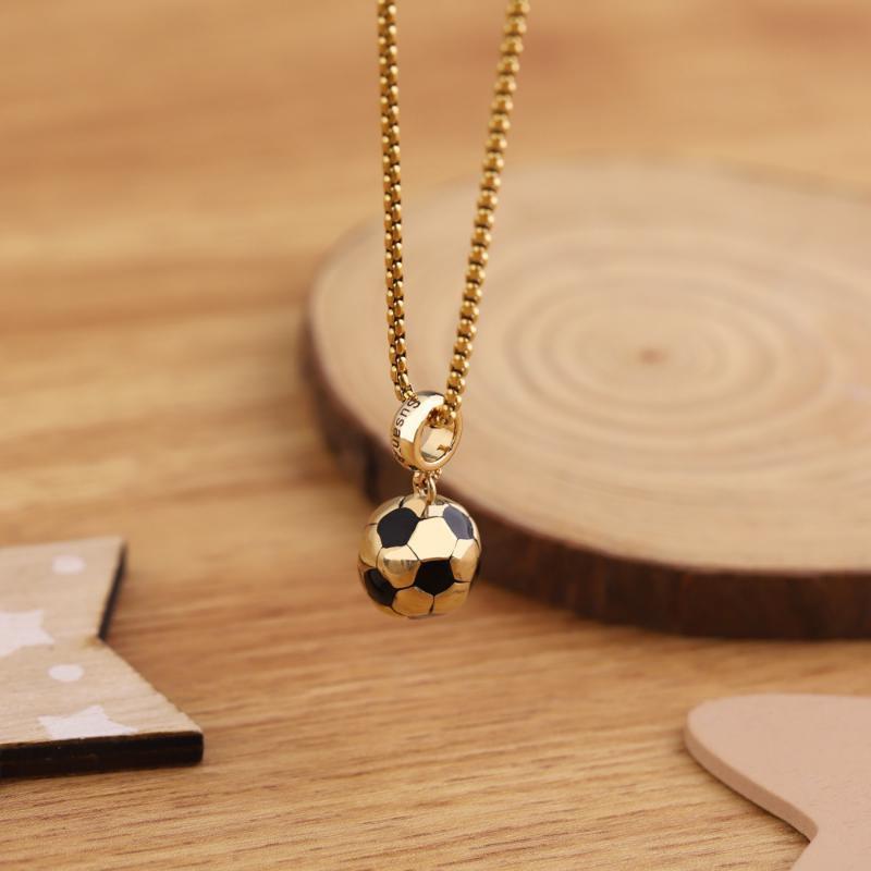 2023 Sports Product Football with Stainless Steel Chain Football Fans Gift Butterfly Necklace Gold Necklace for Women