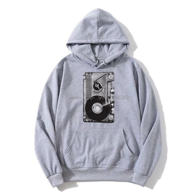 Tape Cassette Vinyl Player 1210 Dj Party Rave Goa Techno hoodie Men Hooded Fleece Hoodies Sweatshirt Streetwear Harajuku