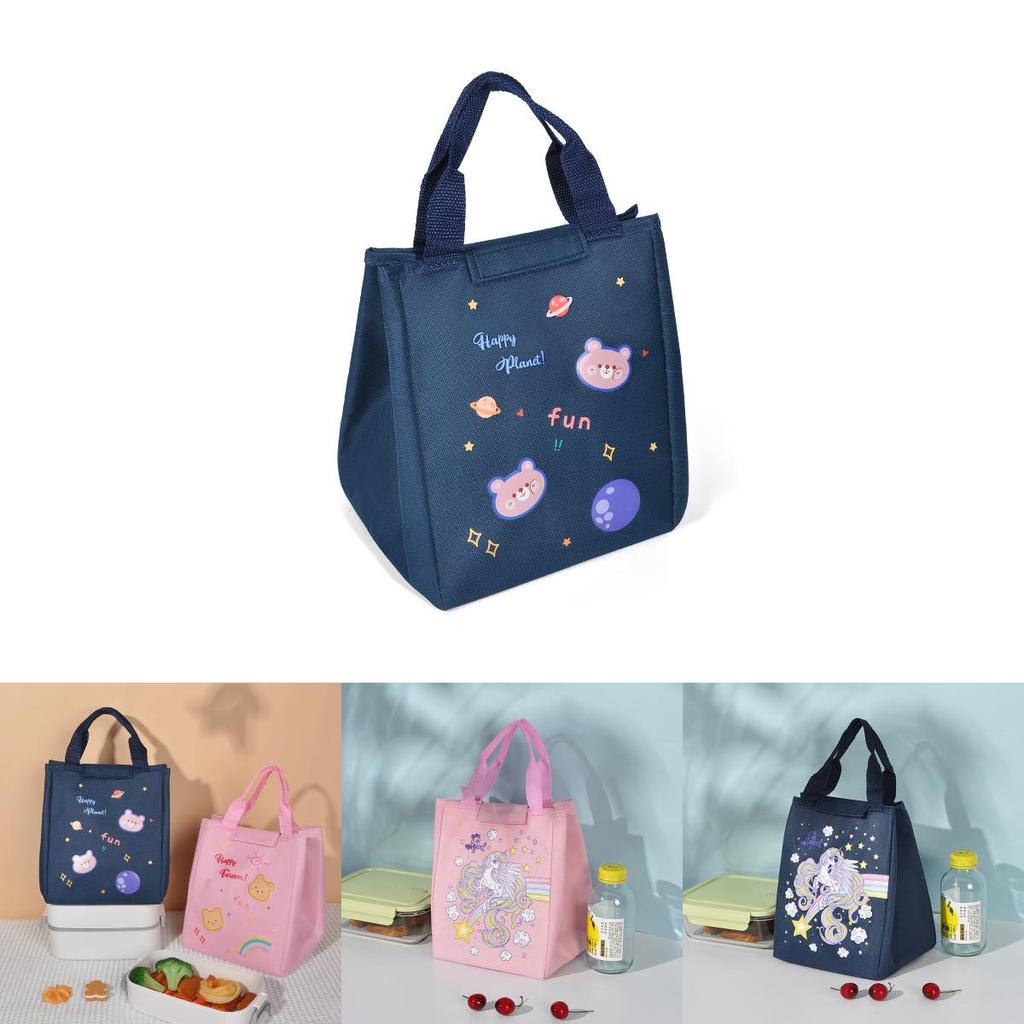Oxford Cloth Cartoon Lunch Bag With Insulation And Storage Function For Office Workers